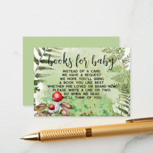 Forest Mushrooms Grünbücher für Babydusche Begleitkarte