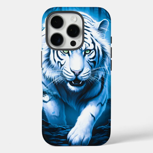 Forest Mystic Wild White Tiger Case-Mate iPhone Hülle (Rückseite)