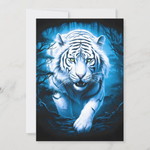 Forest Mystic Wild White Tiger Feiertagskarte