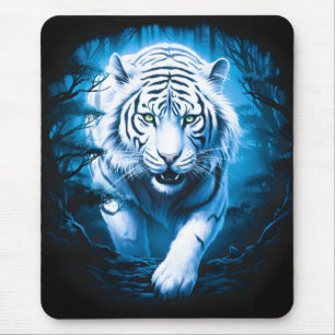Forest Mystic Wild White Tiger Mousepad