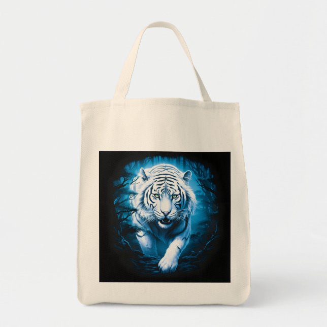 Forest Mystic Wild White Tiger Tragetasche (Vorne)