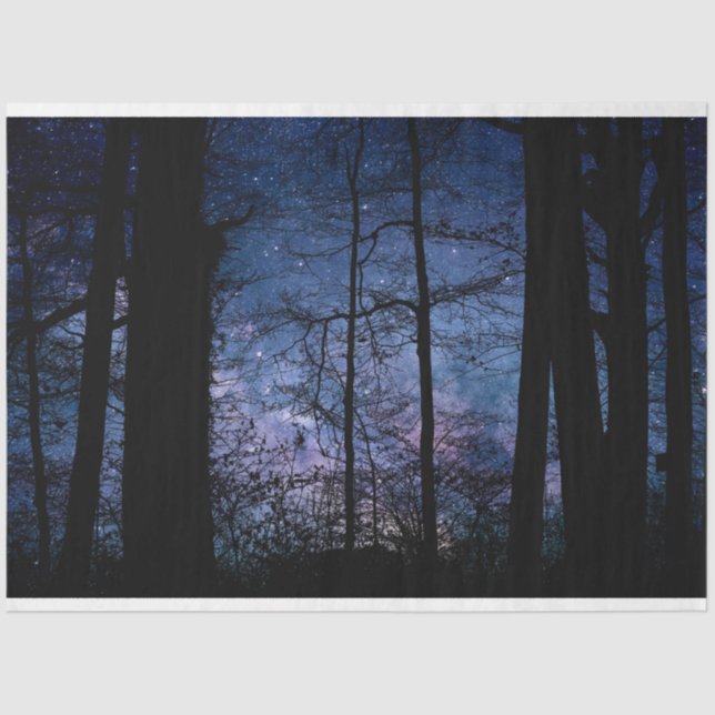 Forest Night Sky Decoupage Seidenpapier (Vorderseite)