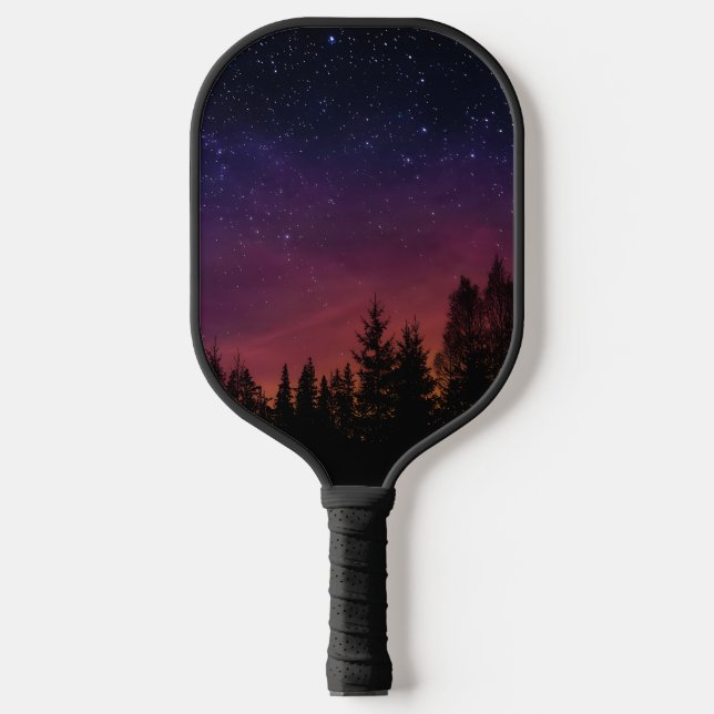 Forest Night Sky Nature with Starry Woodland Scene Pickleball Schläger (Vorderseite)
