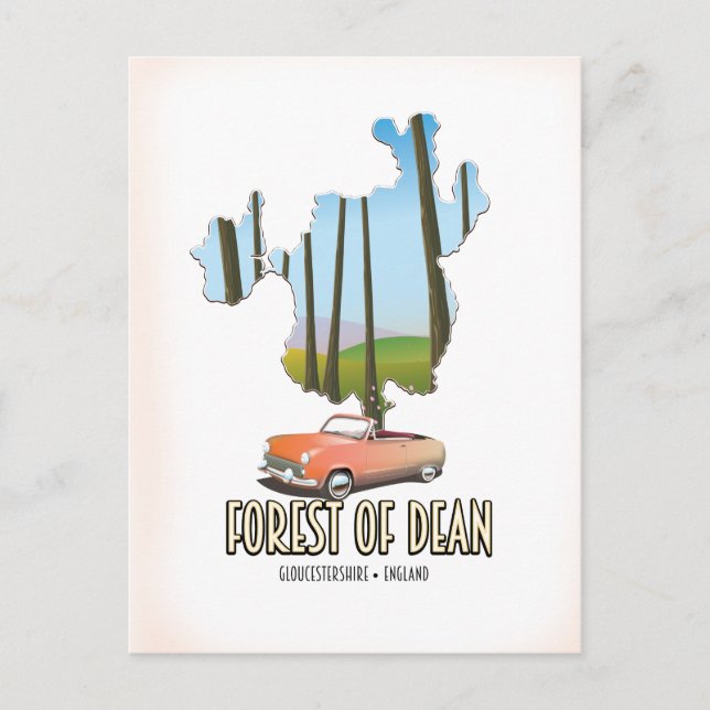 Forest of Dean Gloucestershire England map Postkarte (Vorderseite)