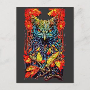 Forest Owl Illustration T - Shirt Hoodie Throw Pil Postkarte