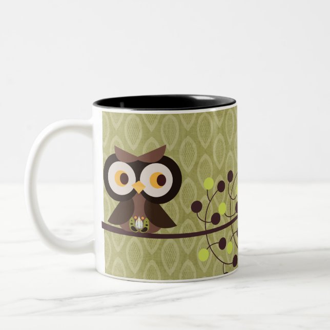 Forest Owl Woodland Hoot Night Coffee Tasse Cup (Links)