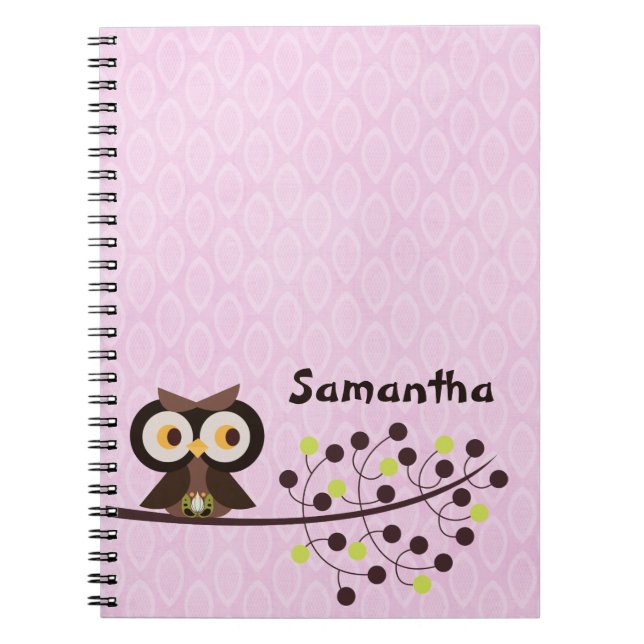 Forest Owl Woodland Hoot Night Spiral Notebook Notizblock (Vorderseite)