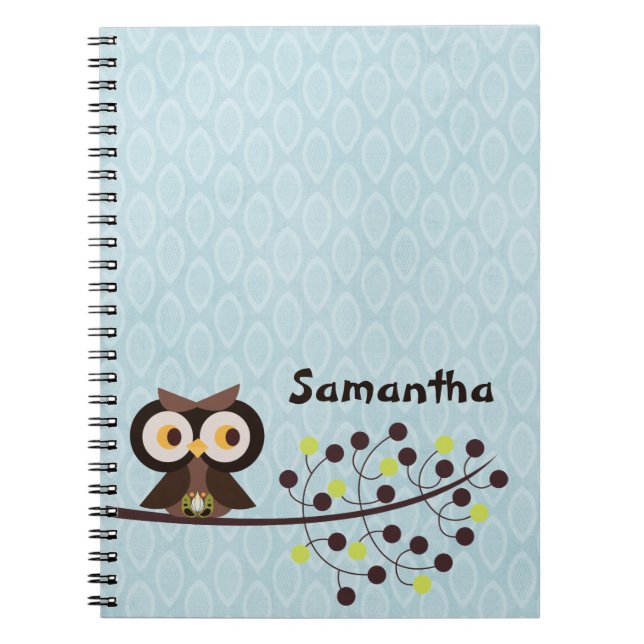 Forest Owl Woodland Hoot Night Spiral Notebook Notizblock (Vorderseite)