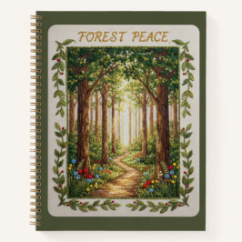 Forest Peace Embroidered Nature Path Journal Notizbuch