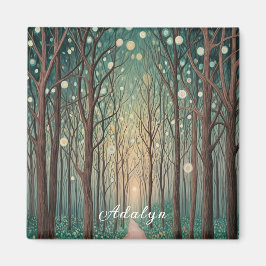 Forest Phantoms: Schwimmlicht im Nachtwald Magnet