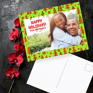 Forest Pine Tree Moon Stars CUSTOM FOTO Holiday Postkarte