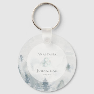 Forest Pine Tree Rustic Watercolor  Schlüsselanhänger