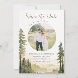 Forest Pine Trees Foto Christlich Hochzeit Save The Date