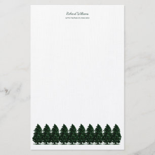 Forest Pine Trees Stationery Briefpapier