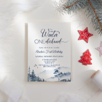 Forest Pine Trees Winter Onederland Geburtstag