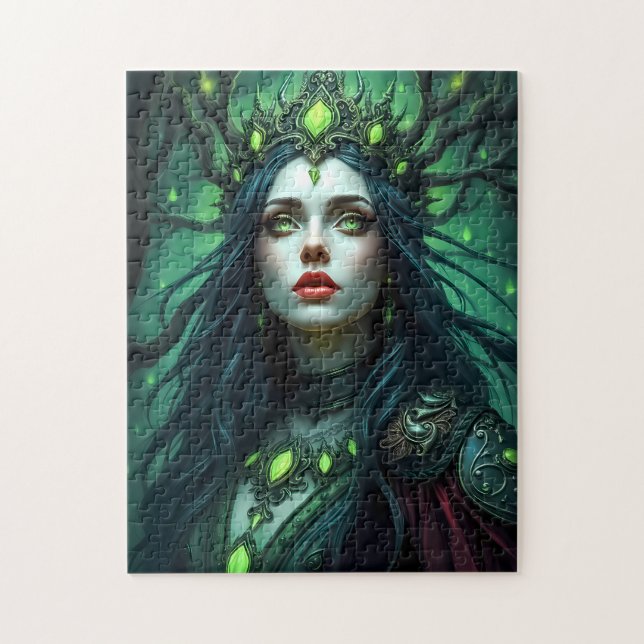 Forest Queen Guardian - Ethereal Nature Fantasy Puzzle (Vertikal)
