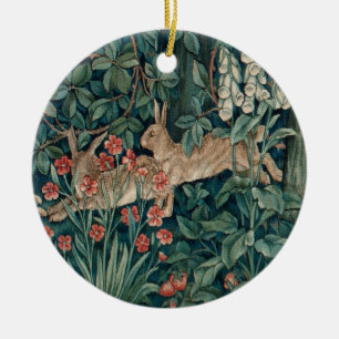 Forest Rabbits Tapestry Keramik Ornament