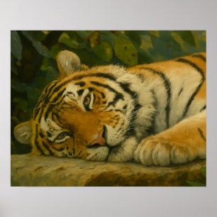 Forest Reverie - Tiger im Dschungellicht Poster