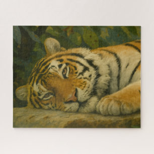 Forest Reverie - Tiger im Dschungellicht Puzzle