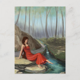 Forest Rivulet - Fantasy Forest Elf Girl Girl Post Postkarte
