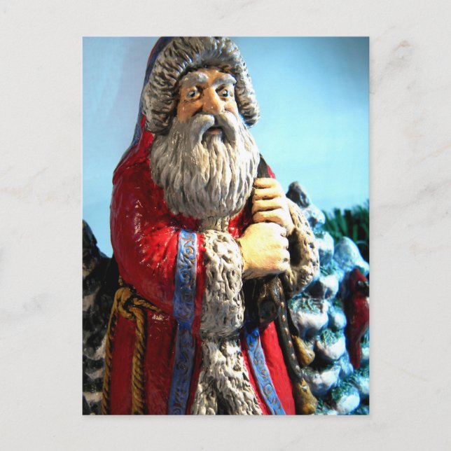 Forest Santa Feiertagspostkarte (Vorderseite)