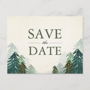 Forest Save the Date Postcard Elegante Wählen Sie  Ankündigungspostkarte