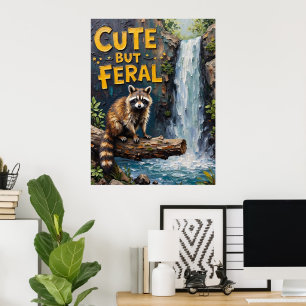Forest Sentinel: Raccoon durch den Fluss Poster
