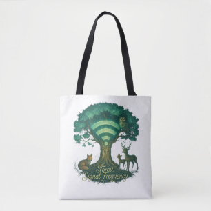 Forest Signal Frequency Tote Bag - Nature WiFi Art