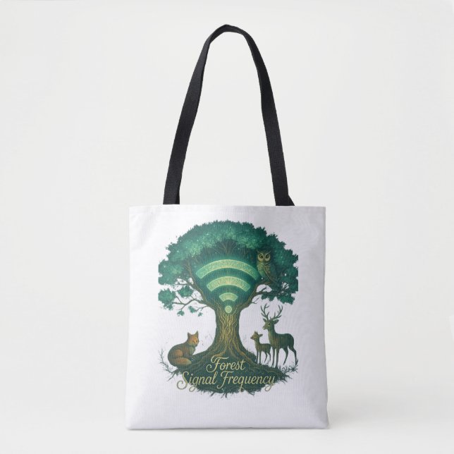 Forest Signal Frequency Tote Bag - Nature WiFi Art (Vorderseite)
