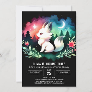 Forest Simple Wolf Birthday Einladung