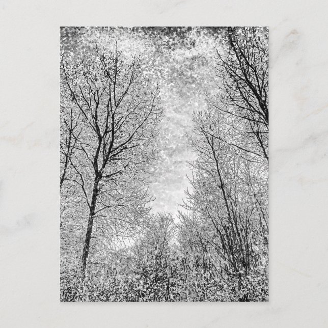 Forest Snow Art Postkarte (Vorderseite)