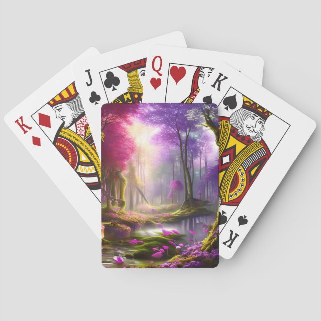 Forest Spring Magic Sparkle Fantasy Spielkarten (Rückseite)