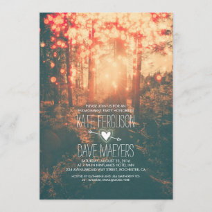 Forest String Lights Rustikale Engagement Party Einladung