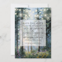Forest String Lights Wildflowers Floral Wedding