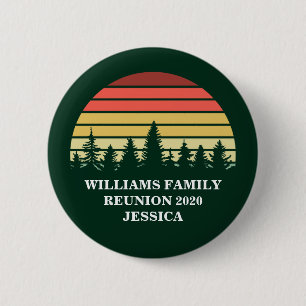 Forest Sunset Camping Trip Custom Family Wiederseh Button