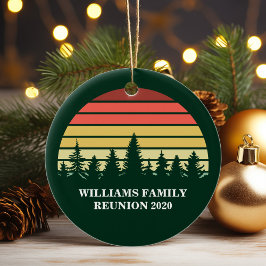 Forest Sunset Camping Trip Custom Family Wiederseh Keramik Ornament
