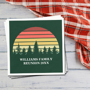 Forest Sunset Custom Family Wiedersehen Camping Pa Serviette