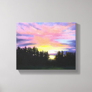 Forest Sunset Wrapped Canvas Print Leinwanddruck