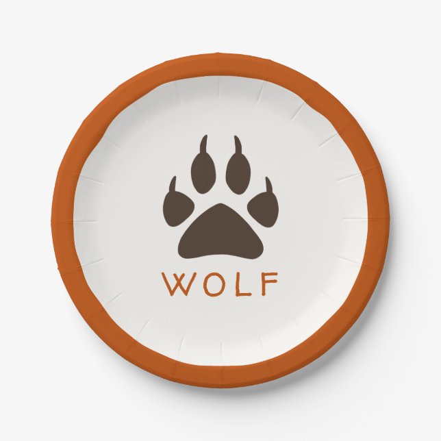 Forest Theme Birthday Party Paper Teller - Wolf (Vorderseite)