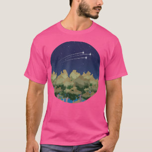 Forest Trees Nature Lover Night Sky Wildlife Natur T-Shirt