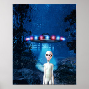 Forest UFO Nah Encounter Poster