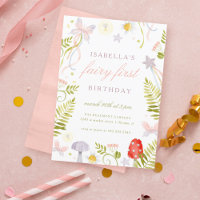 Forest Watercolor Greenery Fairy Erster Geburtstag