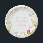 Forest Watercolor Greenery Fairy Erster Geburtstag Pappteller<br><div class="desc">Forest Watercolor Greenery Fairy First Birthday Paper Teller.</div>