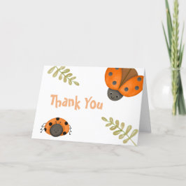 Forest Watercolor Kleine Ladybug Babydusche Dankeskarte
