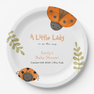 Forest Watercolor Kleine Ladybug Babydusche Pappteller
