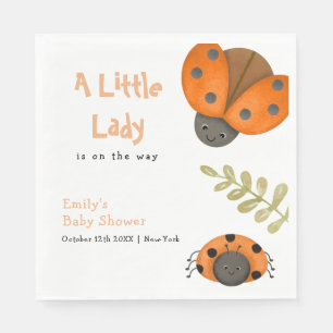 Forest Watercolor Kleine Ladybug Babydusche Serviette