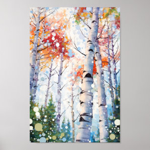 Forest Watercolor Malerei Art Print Poster