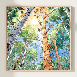 Forest Watercolor Malerei Art Print Poster