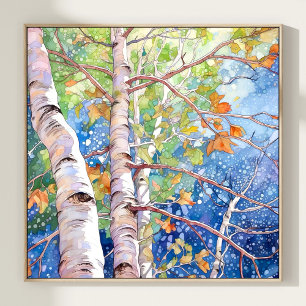 Forest Watercolor Malerei Art Print Poster