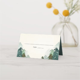 Forest Wedding Platzkarte Rustic Pine Evergreen
